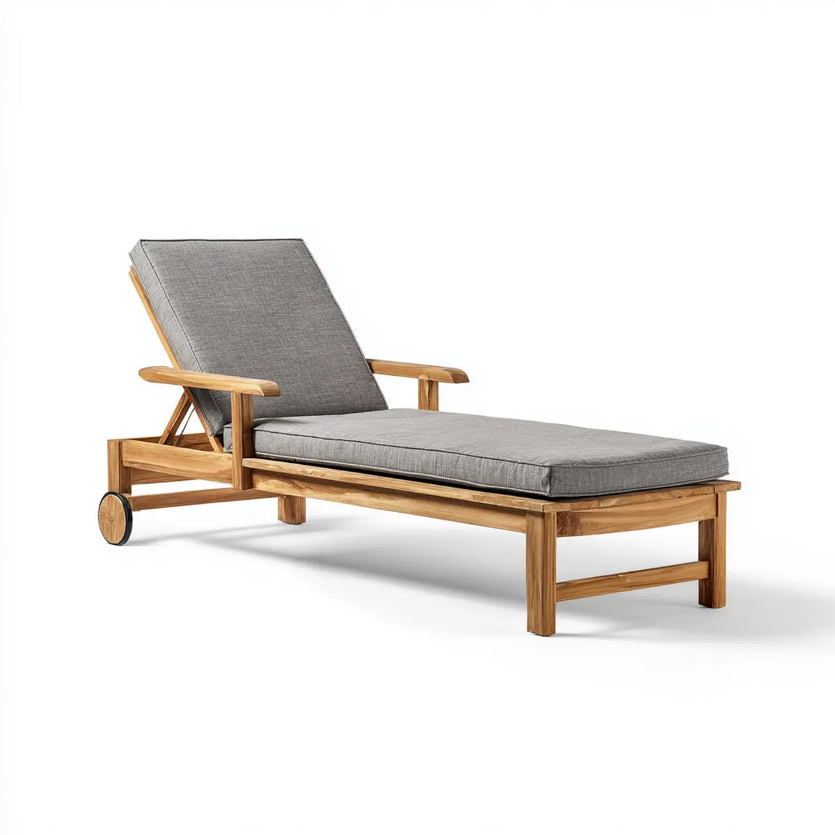 Leżanka ogrodowa, Biała kąpiel z kruchym rycynem 200 x 70 x 35 cm w prostokątnym teku z poduszką poliestrową
