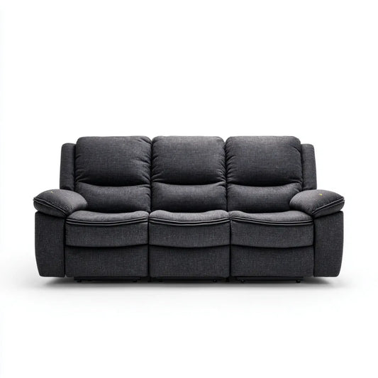 Sofa, 3-osobowa rozkładana sofa ciemnoszara w poliestrze liniowym 210 x 95 x 100 cm
