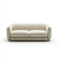 Sofa 2 beżowe fotele 180 x 92 x 76 cm w poliestrowym zaokrąglonym bookle