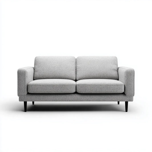Sofa 2 miejsca jasnoszary 180 x 85 cm prostokątna poliester, 180 x 85 x 85 cm