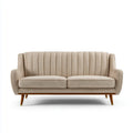 Sofa 2 beżowe miejsca 170 x 85 x 88 cm w poliestrze z litym drewnianym ramą kształt liniowy