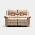 Sofa, rozkładana sofa 2 fotele beżowe skórzane PU z uchwytami na kubki 165 x 95 x 102 cm