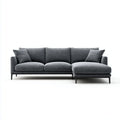 Sofa, Kanapa narożna 4 ciemnoszare miejsca z krzesełkiem w prawej 280 x 160 x 85 cm w kształcie poliestru L