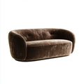 Sofa 2 brązowe miejsca w zaokrąglonym aksamicie poliestrowym 180 x 85 x 75 cm