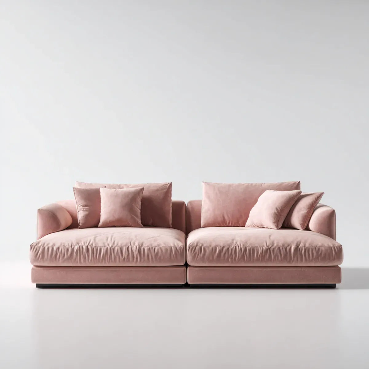 Sofa, 2-fotelik modułowa sofa w prostokątnym poliestrowym aksamicie 280 x 100 x 72 cm