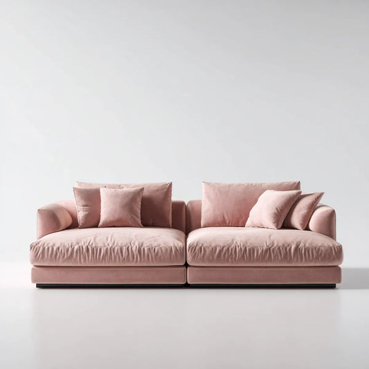 Sofa, 2-fotelik modułowa sofa w prostokątnym poliestrowym aksamicie 280 x 100 x 72 cm