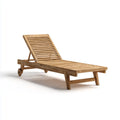 Leżanka ogrodowa, Opalanie z kółkami w naturalnych prostokątnych teak lity 200 x 65 x 35 cm regulowany oparcie