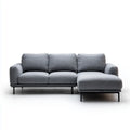 Sofa, Kanapa narożna z prawego, szarego rekameru 250 x 160 x 85 cm poliestrowego kształtu L