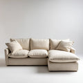 Sofa, Kanapa narożna z profilem L szezlongiem beige 260 x 160 cm