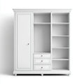 Szafa Biała 180 x 55 x 220 cm MDF prostokątna z 1 szufladami i otwartymi przegródkami